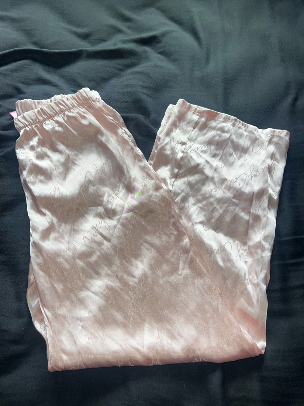 Juicy Couture Light Pink Satin Elastic-Waist Pajama Pants